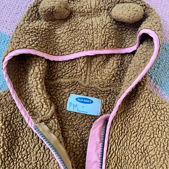 Toddler girls bear zip up sweater - Picture 3 of 3